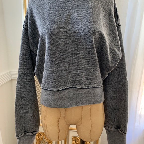 COPY - TALENTLESS WOMEN'S MOCK CREWNECK SWEATSHIRT- ACID WASH BLACK - Picture 7 of 12